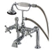 Kingston Brass Aqua Eden AE104T1BX English Country Deck Mount Clawfoot Tub Faucet in Polished Chrome-Tub Faucets-Free Shipping-Directsinks.