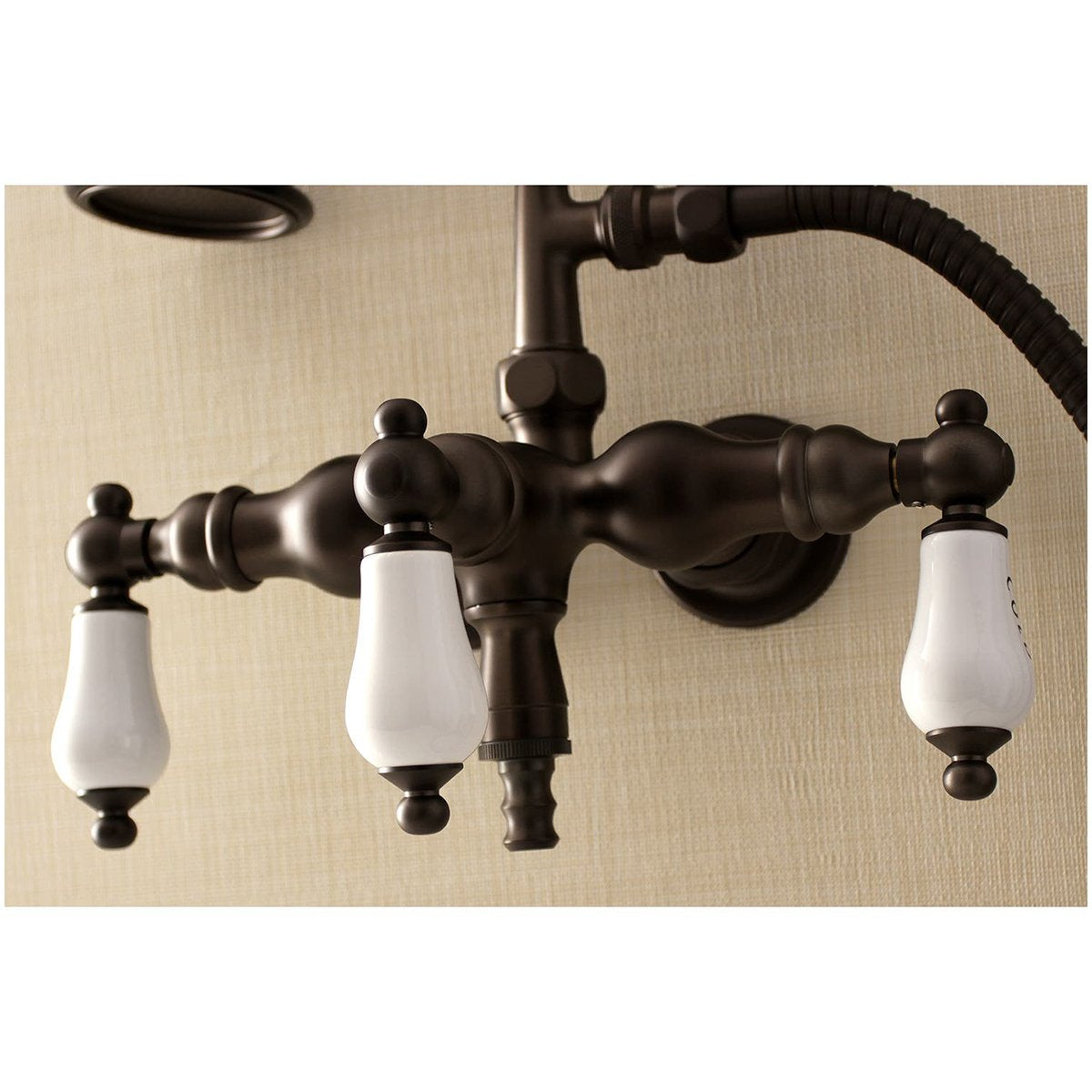Aqua Vintage AE21TX-P 3-3/8-Inch Wall Mount Tub Faucet with Hand Shower