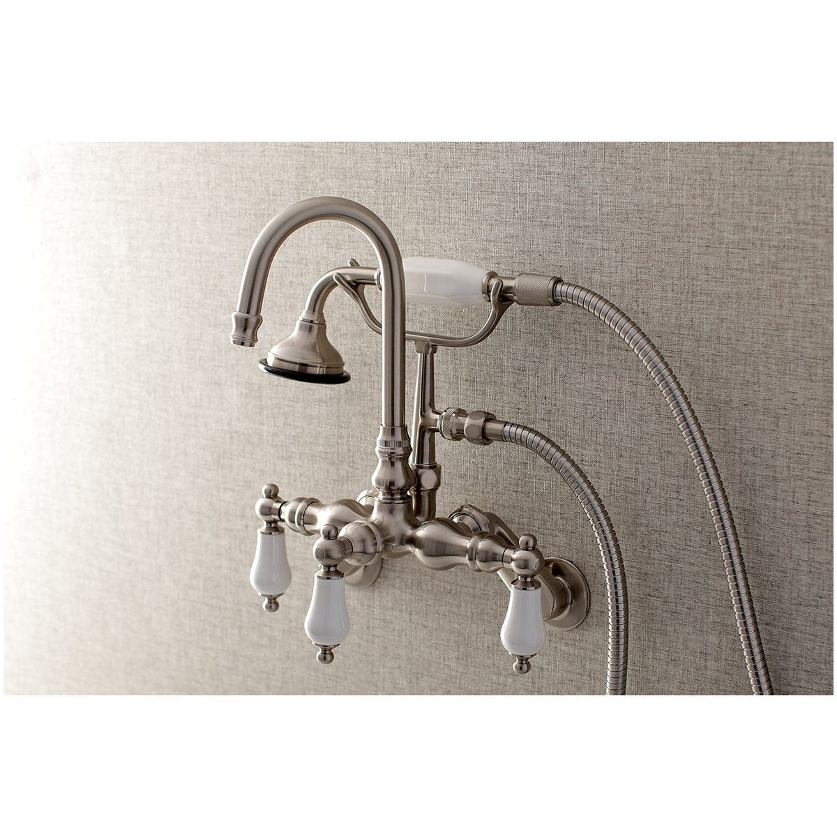 Kingston Brass AE305TX-P Aqua Vintage Wall Mount Clawfoot Tub Faucets