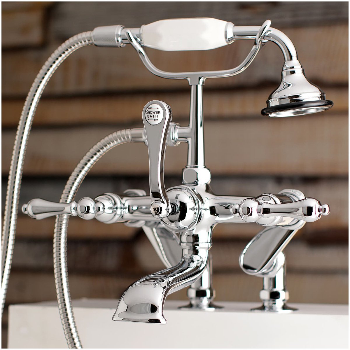 Kingston Brass Aqua Vintage 7-Inch Adjustable Clawfoot Tub Faucet with Hand Shower