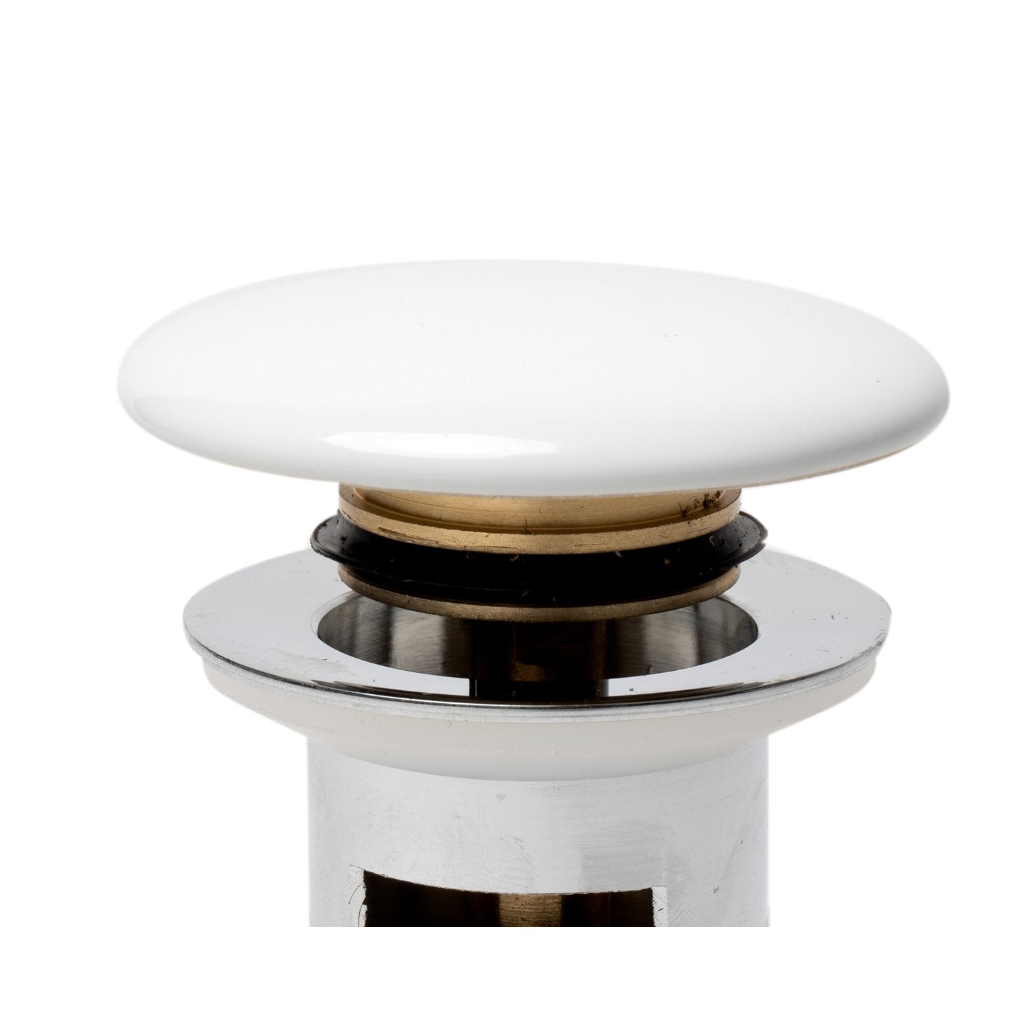 ALFI AB8056 Ceramic Mushroom Top Pop Up Drain for Sinks with Overflow