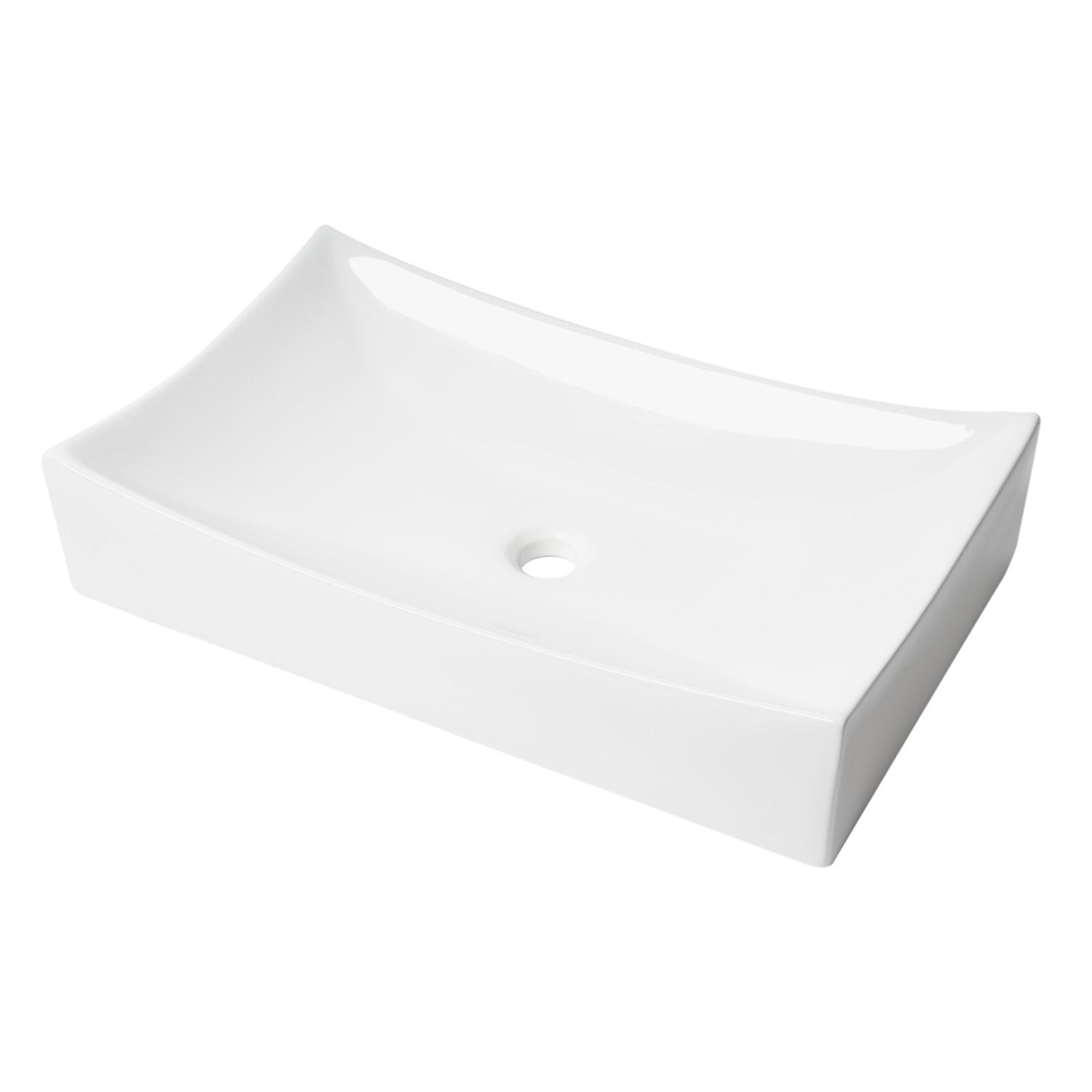 ALFI ABC904 White 26" Fancy Rectangular Above Mount Ceramic Sink