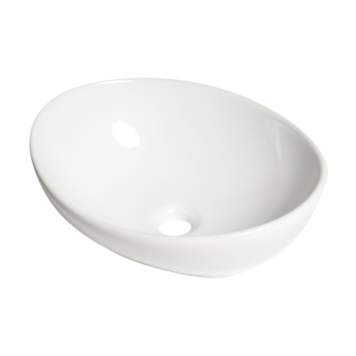 ALFI ABC913 White 16" Egg Shape Above Mount Ceramic Sink