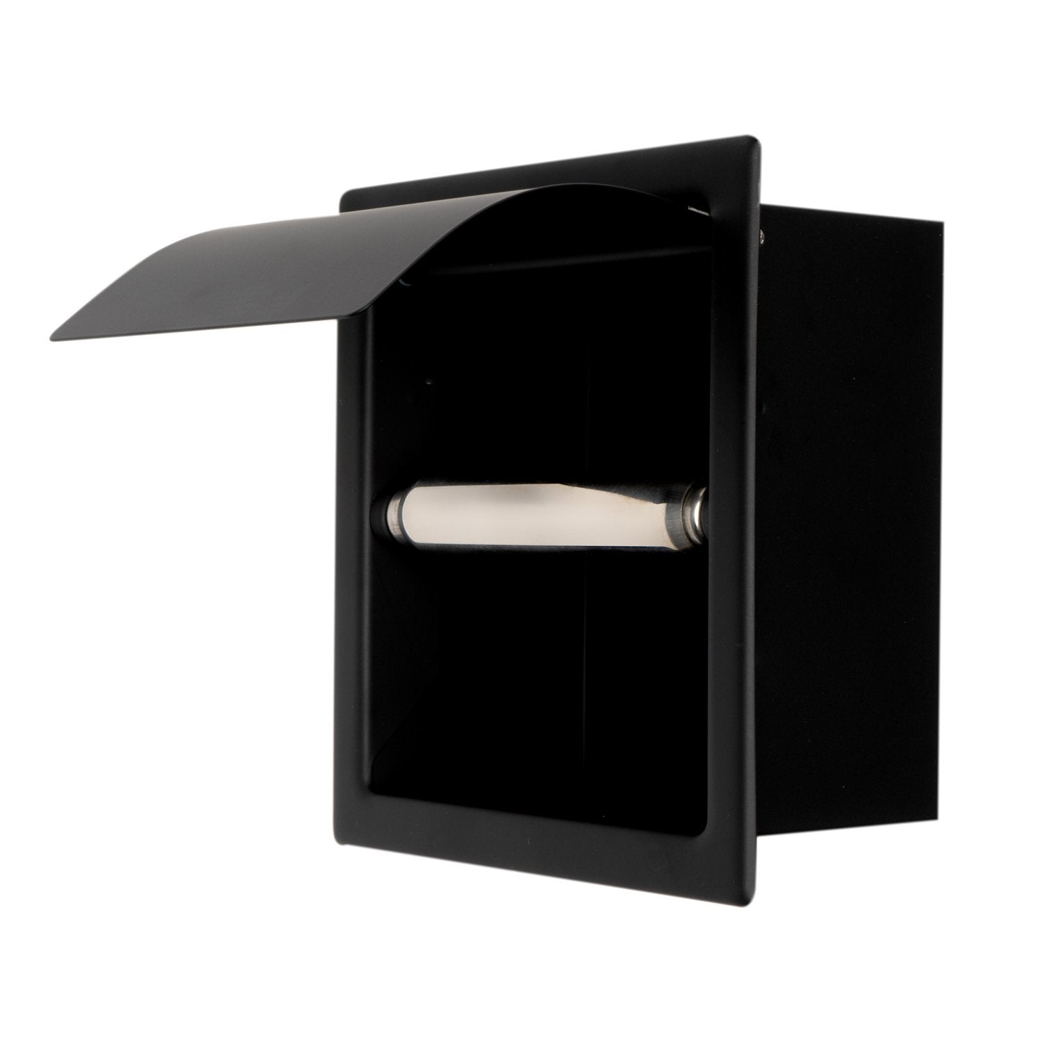 Recessed Matte Black Recessed Toilet Paper Roll Holder, Stainless Steel  Tissue Paper Holder Storage Box for Bathroom, Kitchen