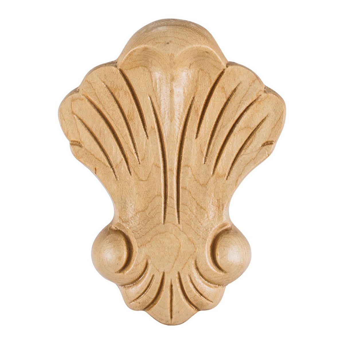Hardware Resources 3-1/4" x 5/8" x 4-3/8" Hard Maple Shell Applique-DirectSinks