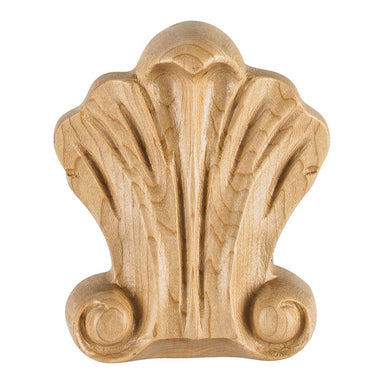 Hardware Resources 3-1/4" x 3/4" x 3-3/4" Hard Maple Shell Applique-DirectSinks