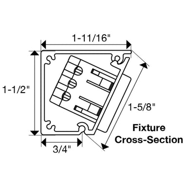 Cross Section of Task Lighting APT Series Power Strips