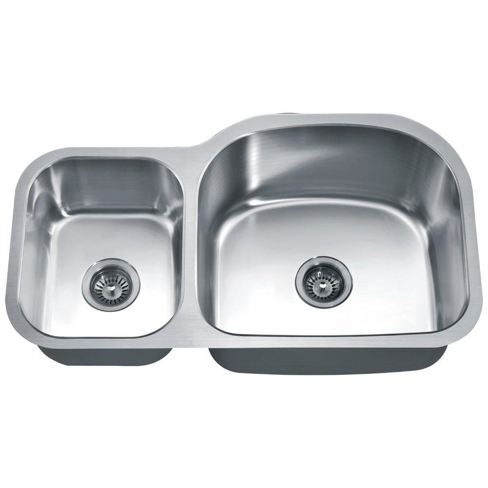 Dawn ASU107 35" Double Bowl Undermount Stainless Steel Kitchen Sink
