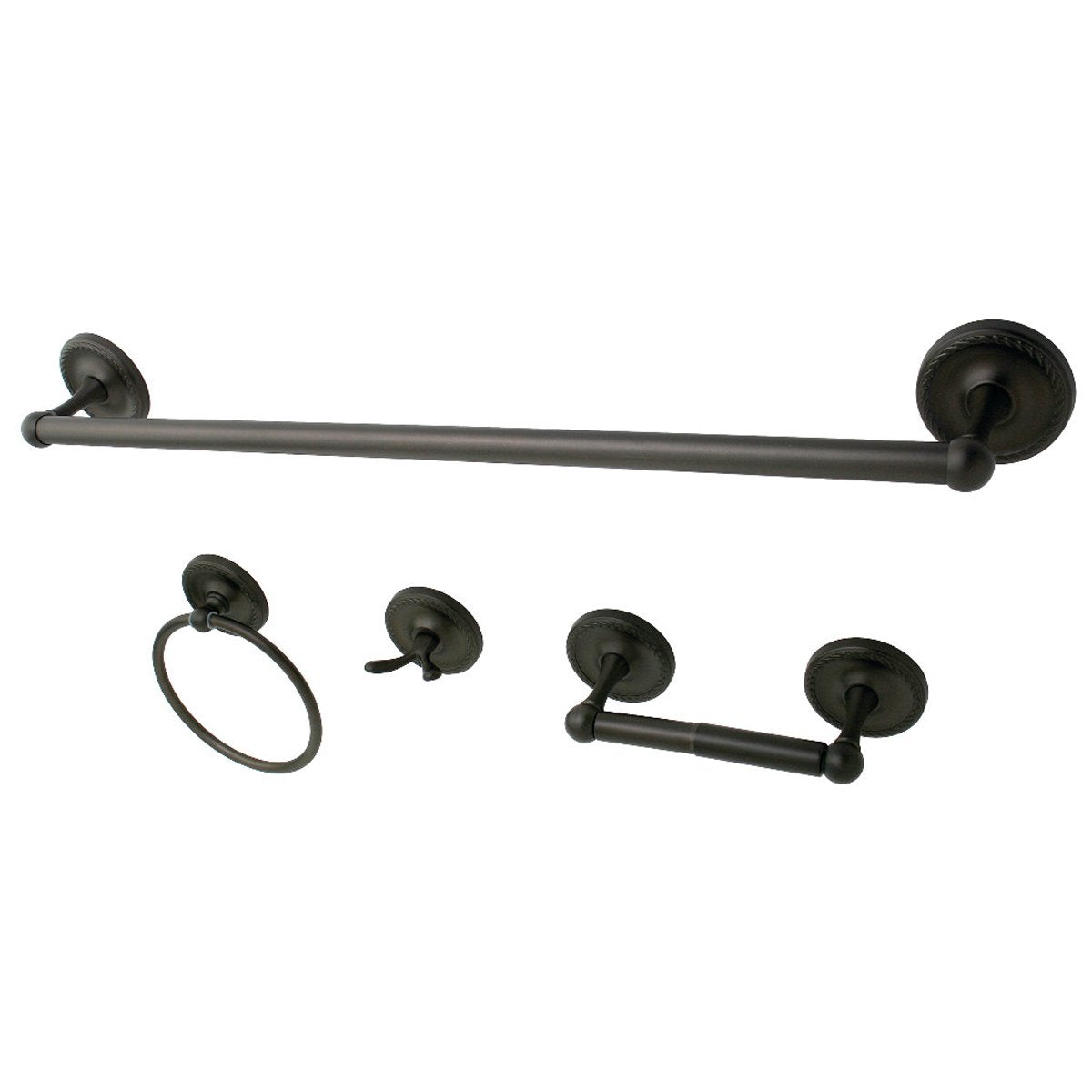 Kingston Brass BAK911478ORB 4-Piece Bathroom Accessories Set in Oil Rubbed Bronze