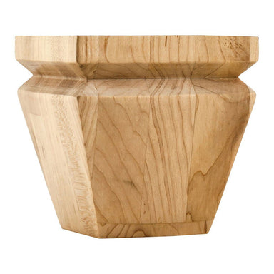 Hardware Resources Square Alder Tapered Bun Foot with "V" Groove-DirectSinks