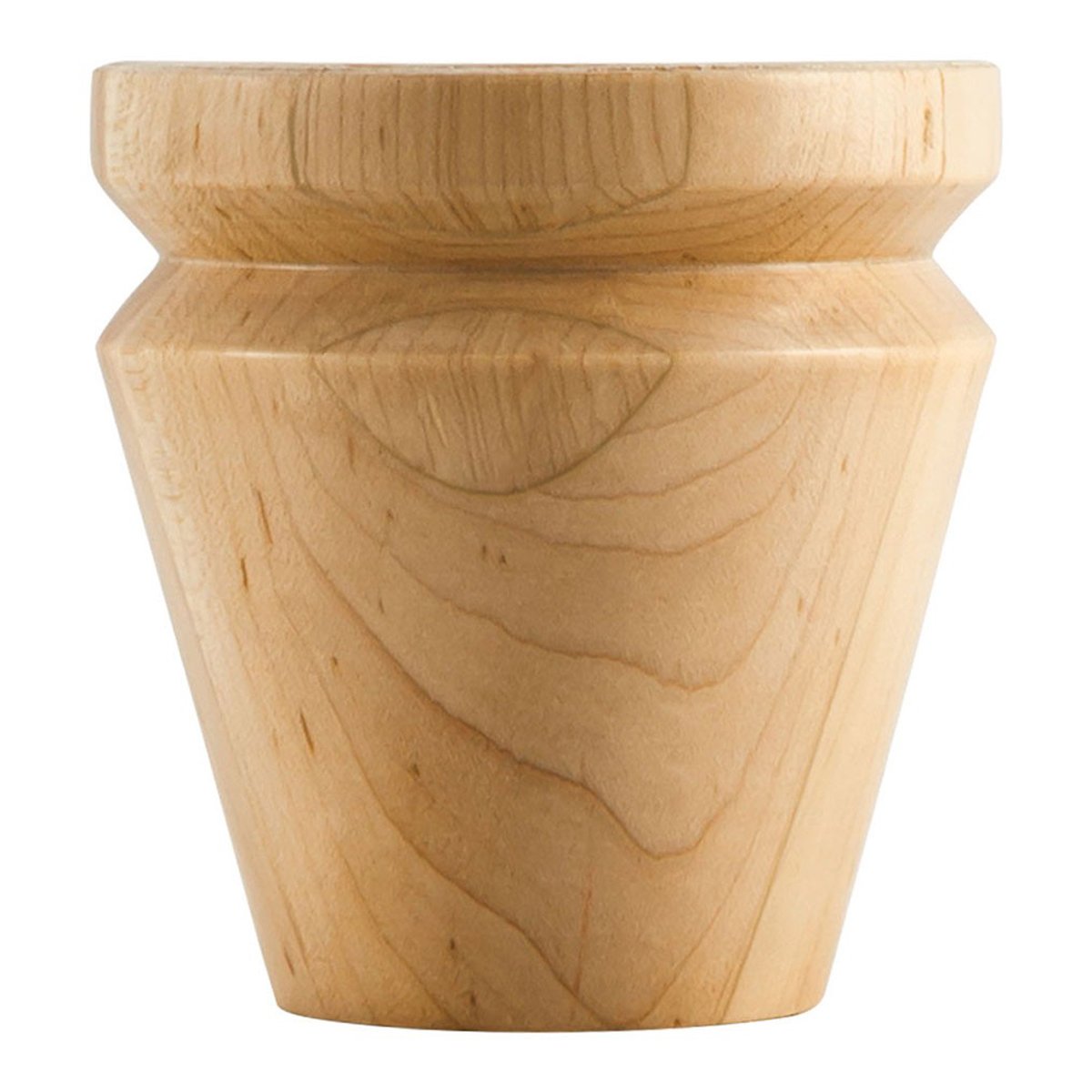 Hardware Resources Rubberwood Round Tapered Bun Foot with "V" Groove-DirectSinks