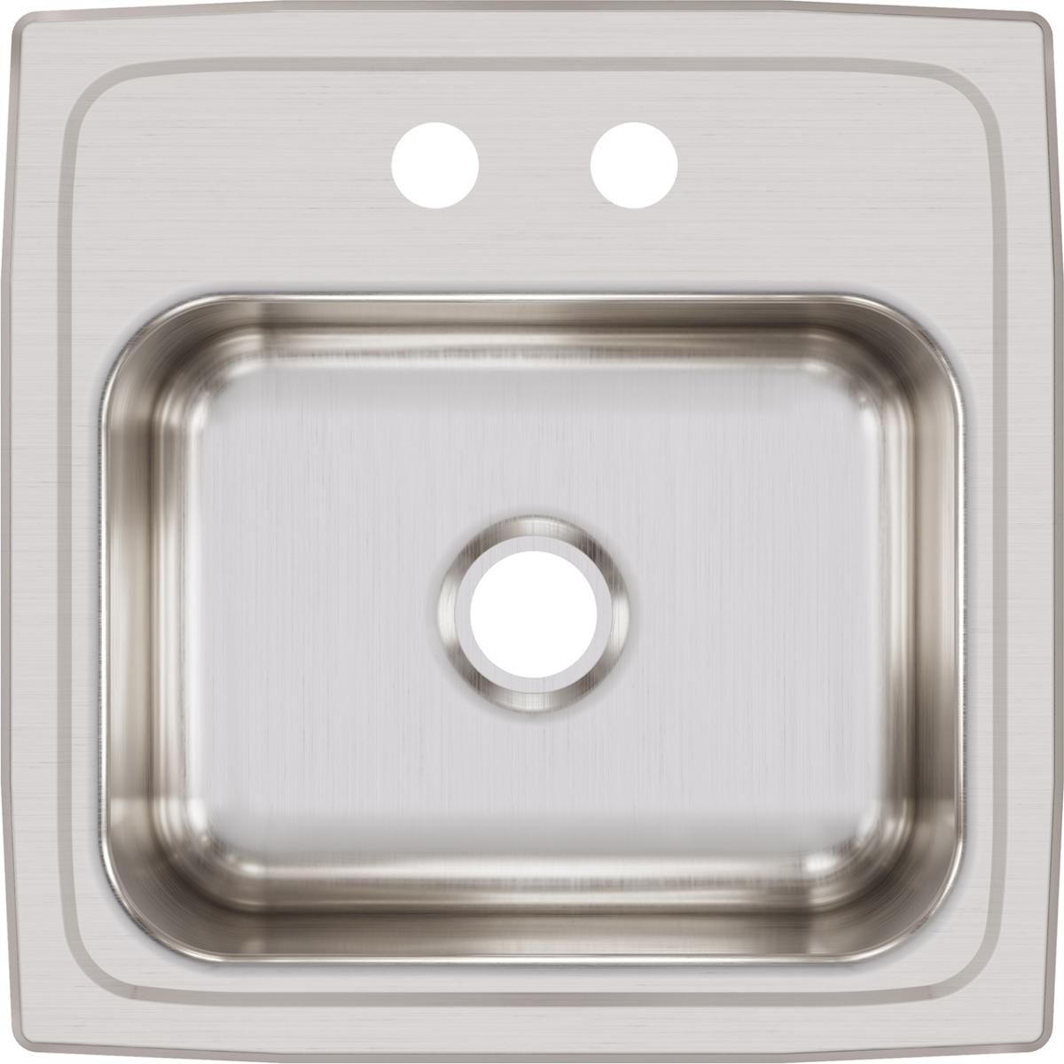 Elkay Lustertone Classic Stainless Steel 15" x 15" x 6-1/8" Single Bowl Drop-in Bar Sink