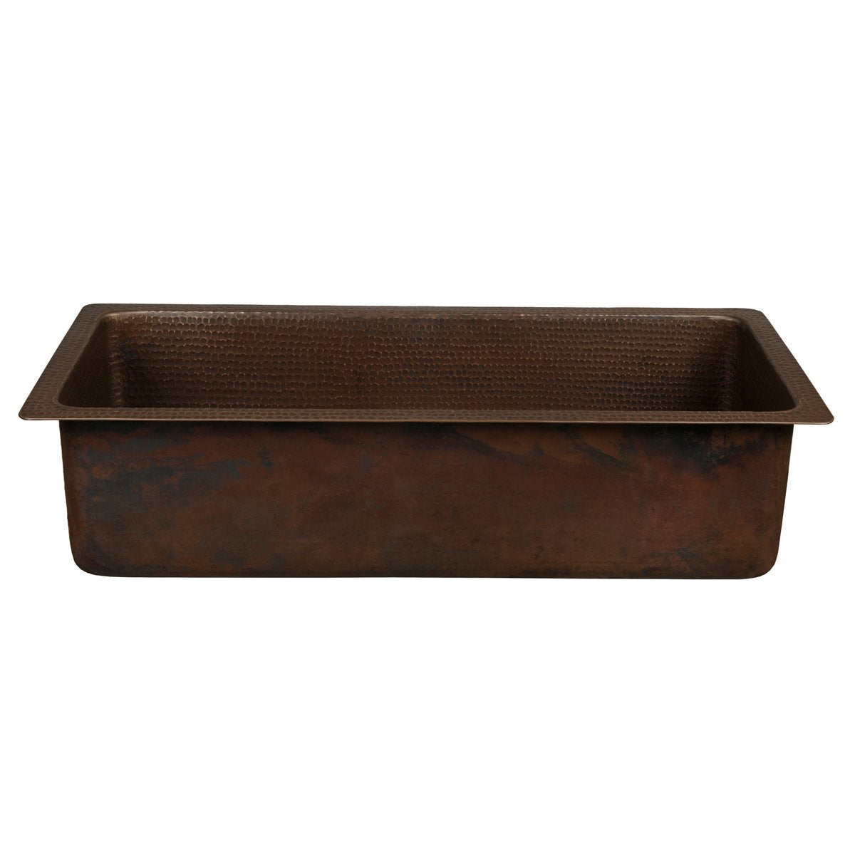 Premier Copper Products 28" Rectangle Hammered Copper Bar/Prep Sink with 3.5" Drain Opening-DirectSinks
