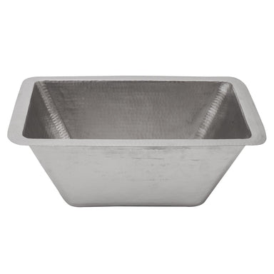 Premier Copper Products Rectangle Copper Bar Sink in Nickel with 2" Drain Size-DirectSinks