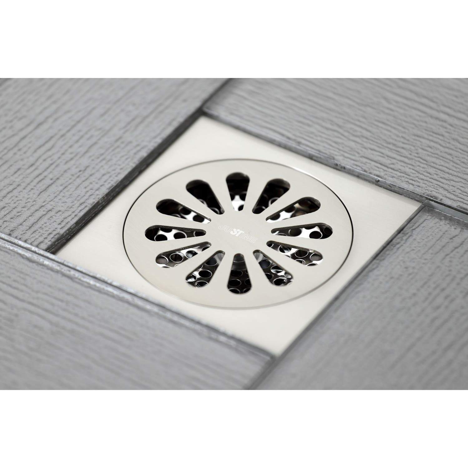 Kingston Brass Watercourse BSF4161BB 4-Inch Square Grid Shower Drain with  Hair Catche