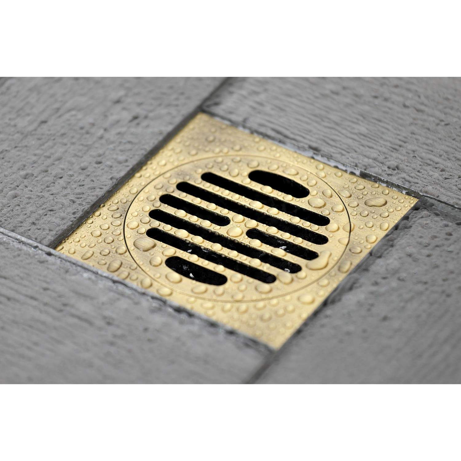 Kingston Brass Watercourse Symmetric 4" Square Grid Shower Drain