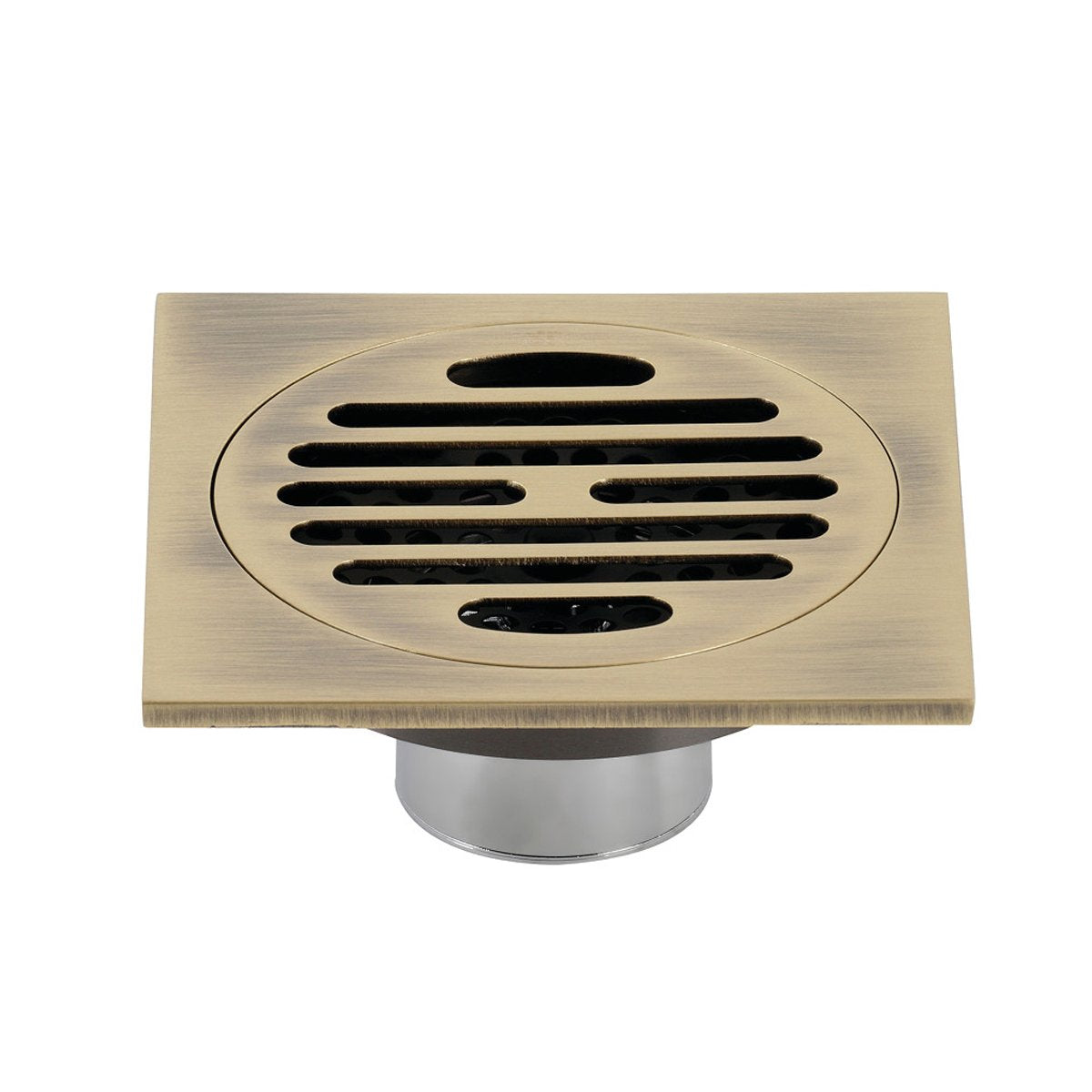 Kingston Brass Watercourse Symmetric 4" Square Grid Shower Drain