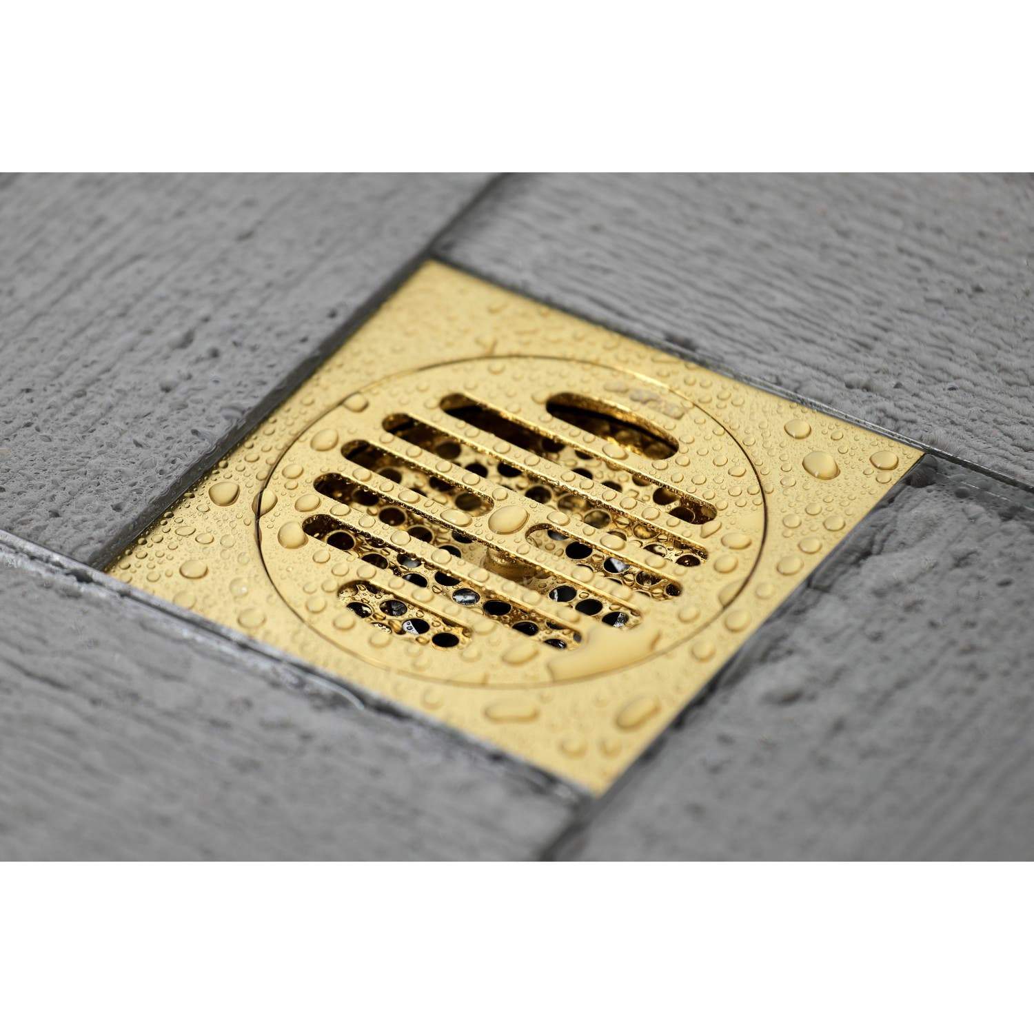 Kingston Brass Watercourse Symmetric 4" Square Grid Shower Drain