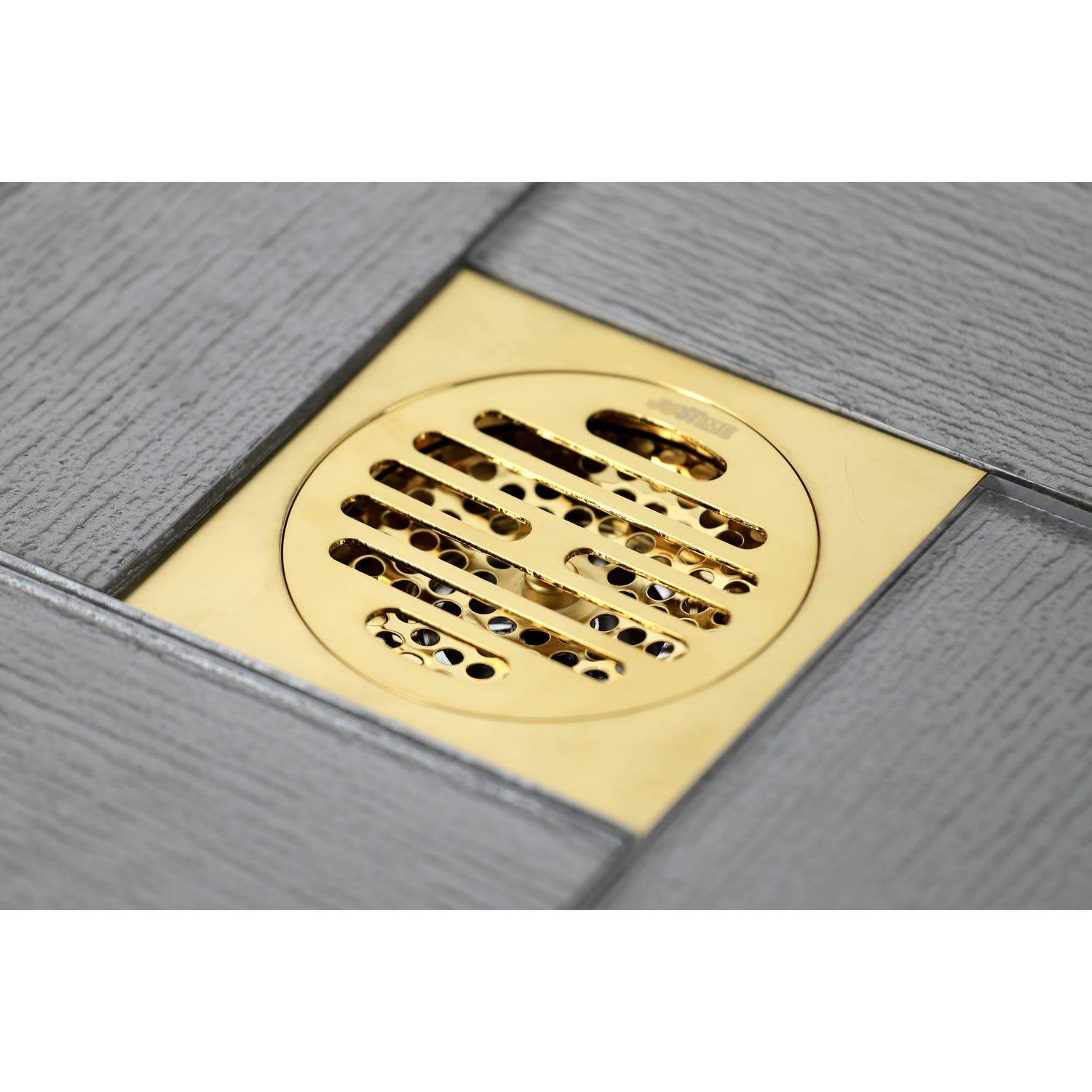 Kingston Brass Watercourse Symmetric 4" Square Grid Shower Drain