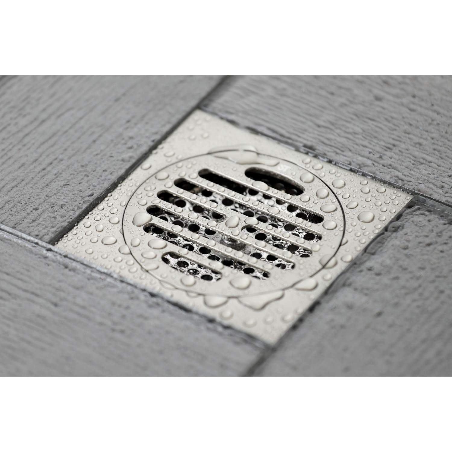 Kingston Brass Watercourse Symmetric 4" Square Grid Shower Drain