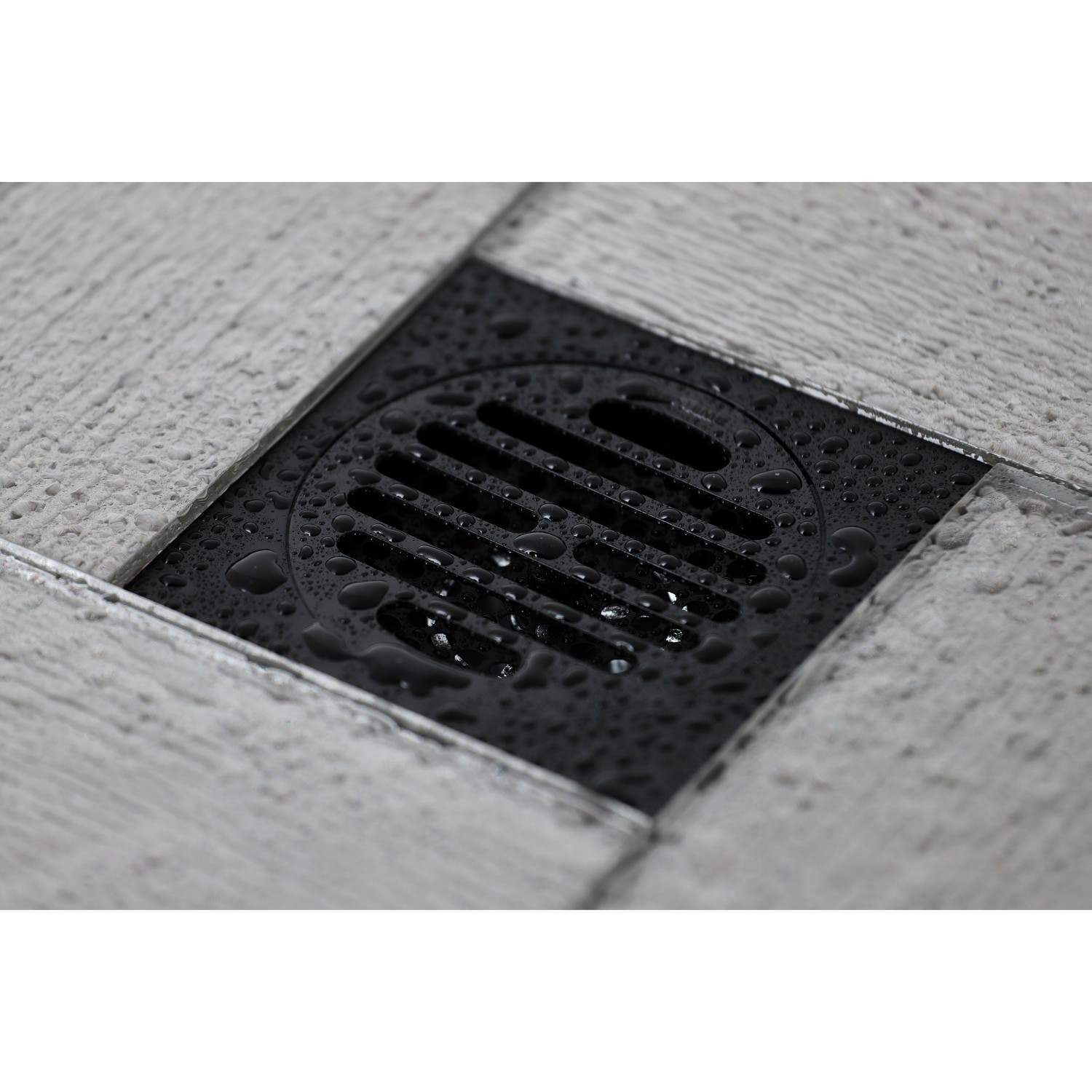 Kingston Brass Watercourse Symmetric 4" Square Grid Shower Drain