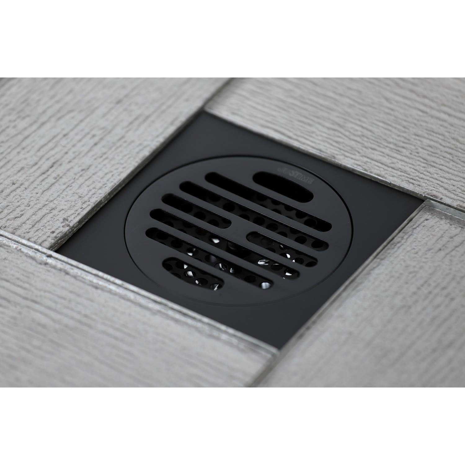 Kingston Brass Watercourse Symmetric 4" Square Grid Shower Drain