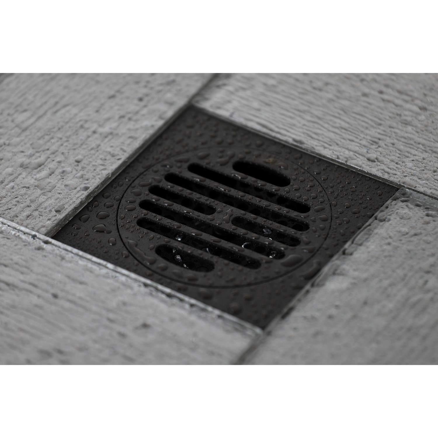 Kingston Brass Watercourse Symmetric 4" Square Grid Shower Drain