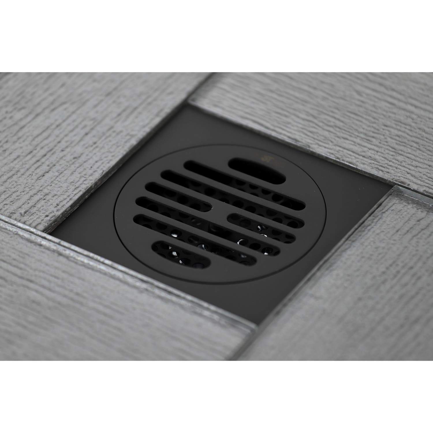 Kingston Brass Watercourse Symmetric 4" Square Grid Shower Drain