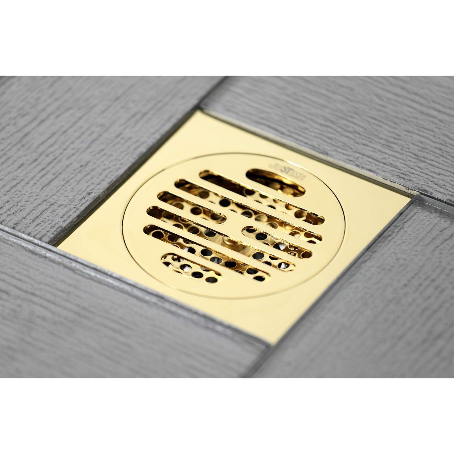 Kingston Brass Watercourse Symmetric 4" Square Grid Shower Drain