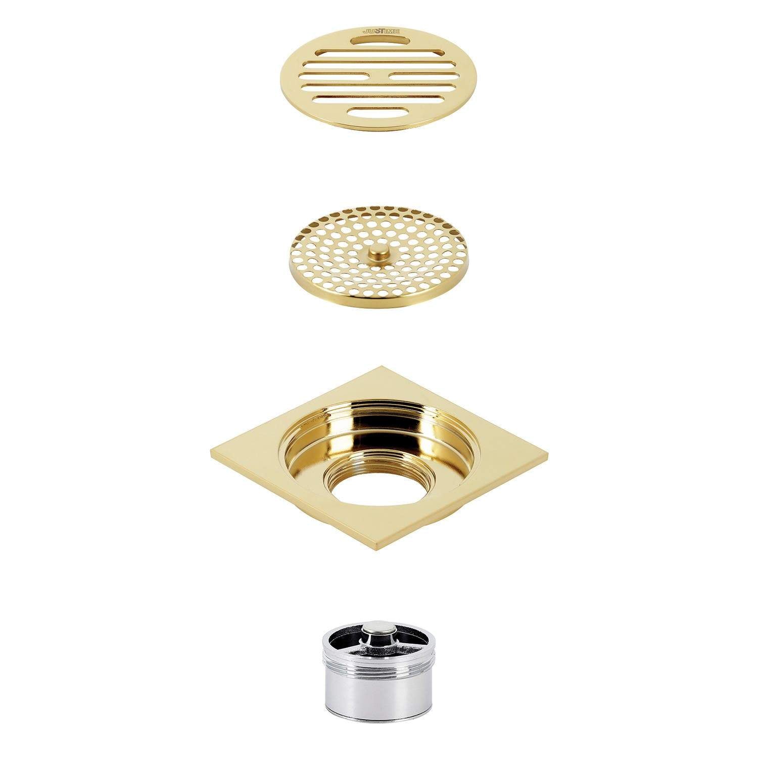 Kingston Brass Watercourse Symmetric 4" Square Grid Shower Drain