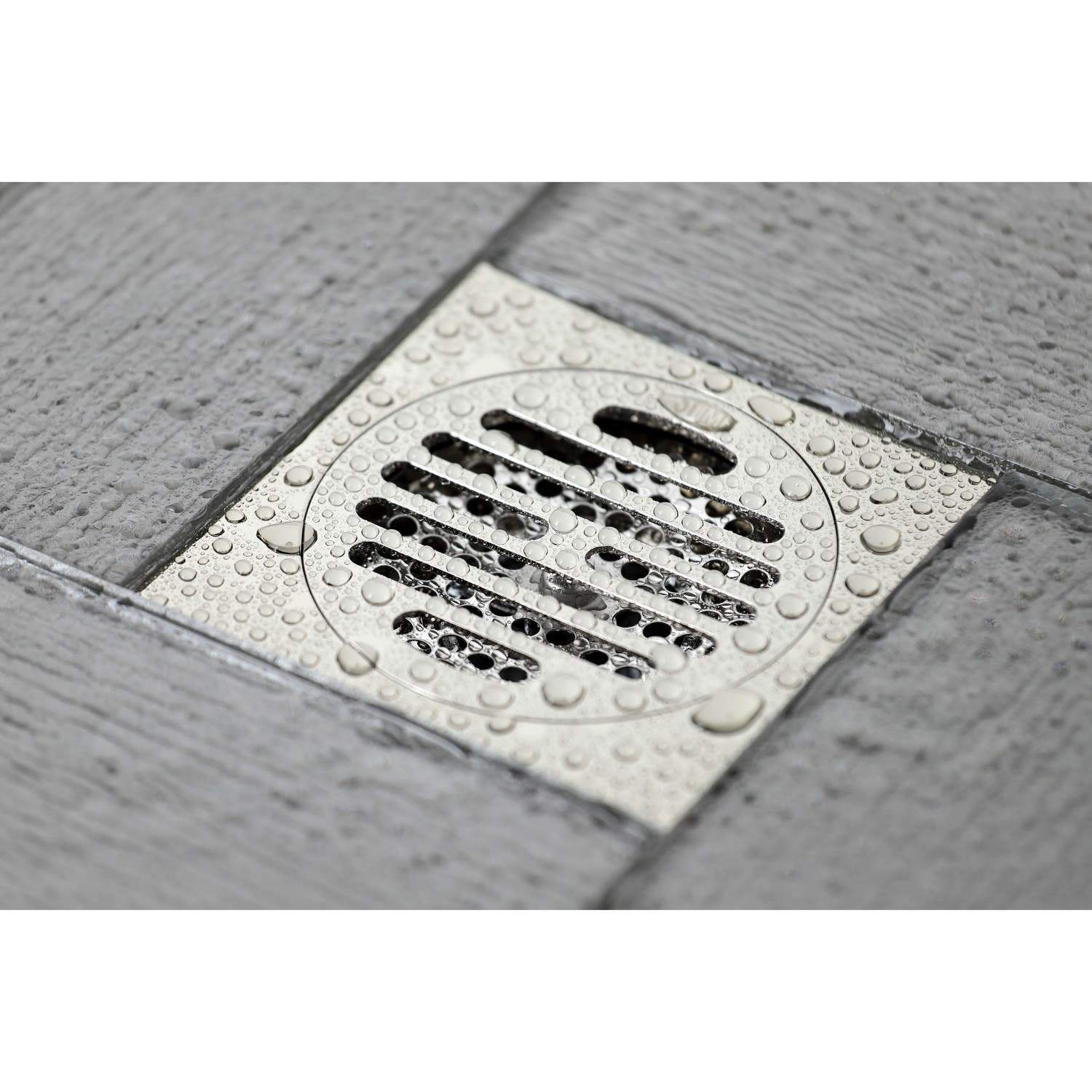 Kingston Brass Watercourse Symmetric 4" Square Grid Shower Drain