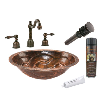 Premier Copper Products - BSP2_LO19FBDDB Bathroom Sink, Faucet and Accessories Package-DirectSinks