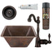 Premier Copper Products - BSP4_BS17DB Bar/Prep Sink, Faucet and Accessories Package-DirectSinks