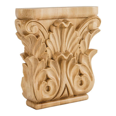 Hardware Resources 8" x 8" x 1-3/4" Alder Acanthus Traditional Capital-DirectSinks