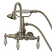 Kingston Brass Vintage 3-3/8" Clawfoot Wall Mount Tub Filler with Hand Shower-Tub Faucets-Free Shipping-Directsinks.