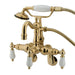 Kingston Brass Vintage 3-3/8" - 9" Adjustable Center Brass Wall Mount Clawfoot Tub Filler with Hand Shower-Tub Faucets-Free Shipping-Directsinks.