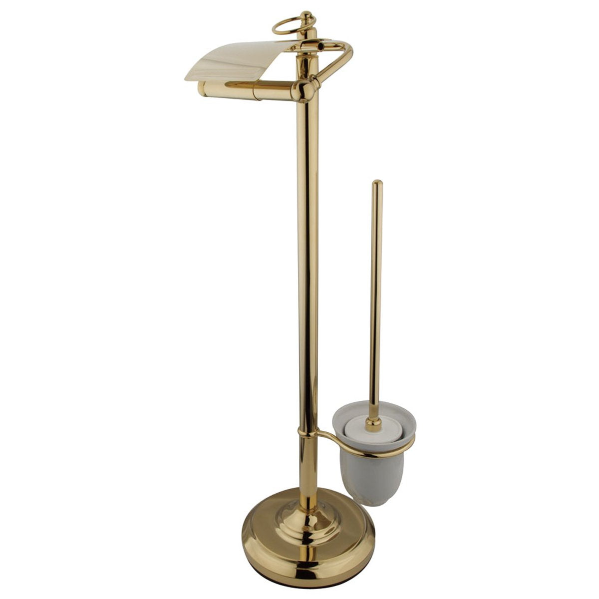 Kingston Brass Vintage Pedestal Toilet Paper and Brush Holder in Polished Brass-Bathroom Accessories-Free Shipping-Directsinks.
