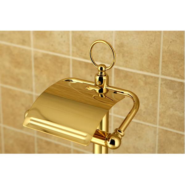 Kingston Brass Vintage Pedestal Toilet Paper and Brush Holder in Polished Brass-Bathroom Accessories-Free Shipping-Directsinks.