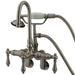 Kingston Brass Vintage 3-3/8" - 9" Adjustable Center Classic Brass Wall Mount Clawfoot Tub Filler with Hand Shower-Tub Faucets-Free Shipping-Directsinks.