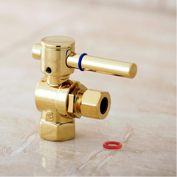 Kingston Brass Concord Angle Stop with 3/8" IPS x 3/8" OD Compression-Bathroom Accessories-Free Shipping-Directsinks.