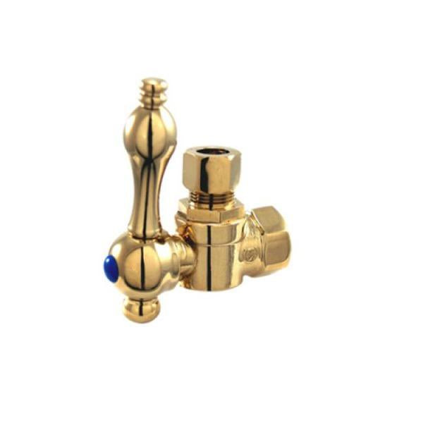 Kingston Brass English Vintage Angle Stop with 3/8" IPS x 3/8" OD Compression and Lever Handle-Bathroom Accessories-Free Shipping-Directsinks.