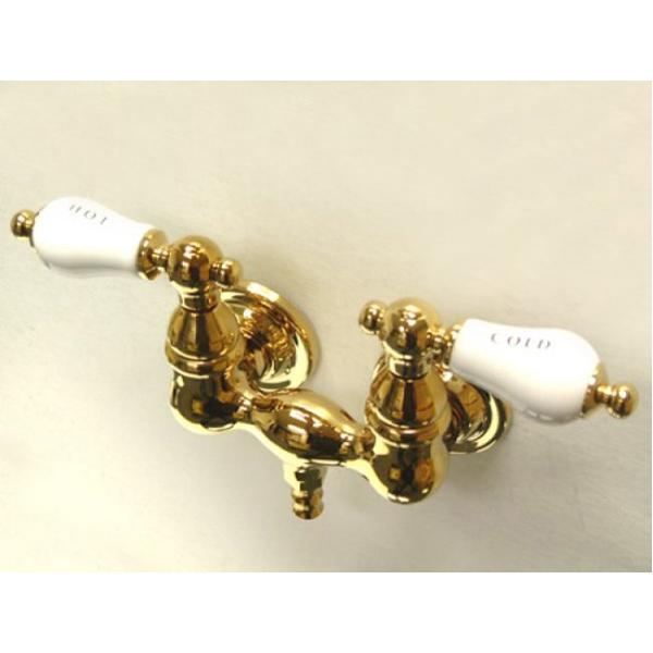 Kingston Brass Vintage Wall Mount 3-3/8" Centers Clawfoot Tub Filler-Tub Faucets-Free Shipping-Directsinks.