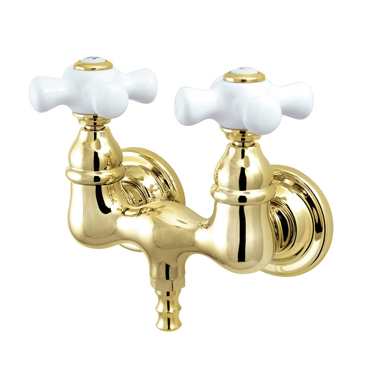 Kingston Brass Vintage Wall Mount 3-3/8" Centers Brass Clawfoot Tub Filler-Tub Faucets-Free Shipping-Directsinks.