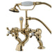 Kingston Brass Vintage Deck Mount Adjustable 3-3/8" - 10" Center Clawfoot Tub Filler with Hand Shower-Tub Faucets-Free Shipping-Directsinks.