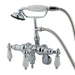 Kingston Brass Vintage Adjustable 3-3/8" - 9" Center Classic Wall Mount Clawfoot Tub Filler with Hand Shower-Tub Faucets-Free Shipping-Directsinks.