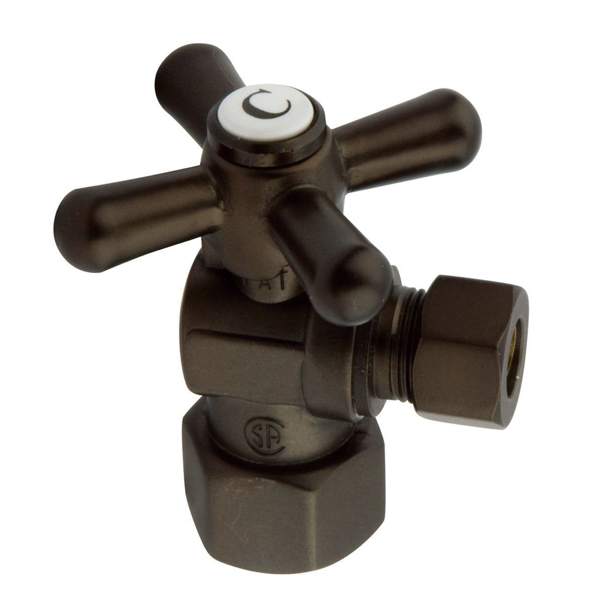 Kingston Brass Vintage Cross Handle Angle Stop with 1/2" IPS x 3/8" OD Compression-Bathroom Accessories-Free Shipping-Directsinks.