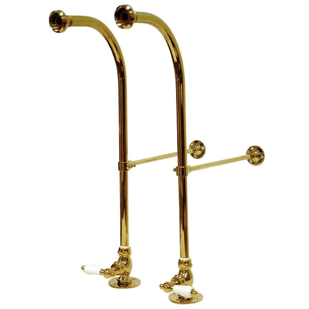 Kingston Brass Vintage Rigid Freestanding Supply Lines in Polished Brass with Shut-off Valves-Bathroom Accessories-Free Shipping-Directsinks.