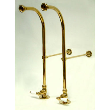 Kingston Brass Vintage Rigid Freestanding Supply Lines in Polished Brass with Shut-off Valves-Bathroom Accessories-Free Shipping-Directsinks.