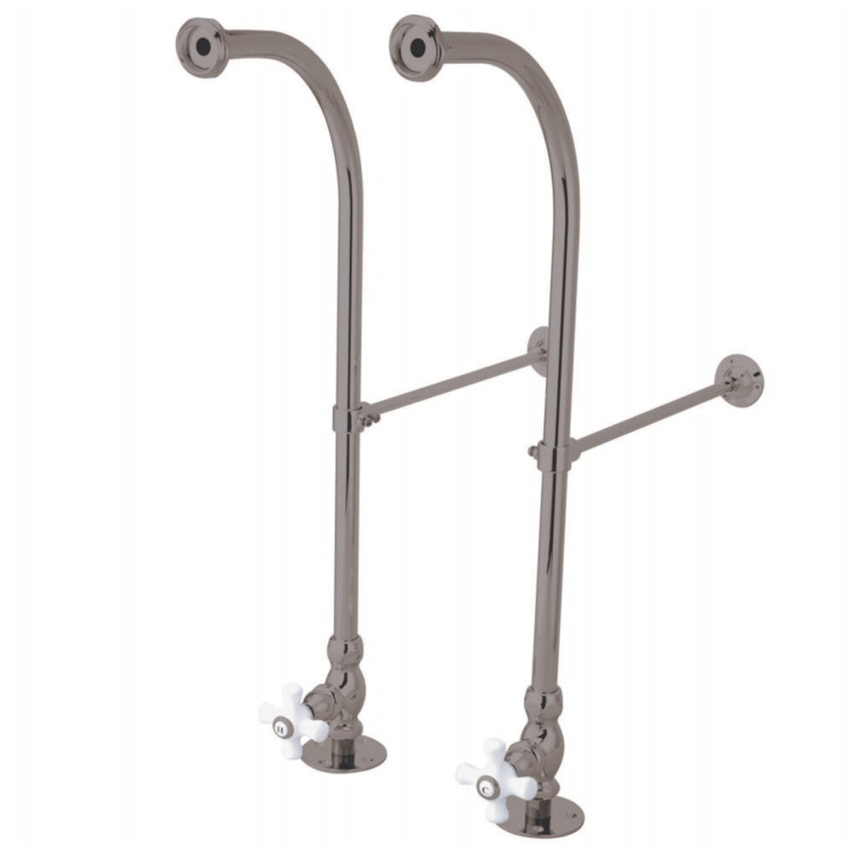 Kingston Brass Rigid Freestand Supplies with Stops in Brushed Nickel