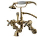 Kingston Brass Vintage Wall Mount Adjustable 3-3/8" - 10" Center Brass Clawfoot Tub Filler with Hand Shower-Tub Faucets-Free Shipping-Directsinks.